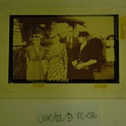 Cover image of [2unidentified women, Georgina Luxton (far right) and unidentified man in front of unidentified stone building]